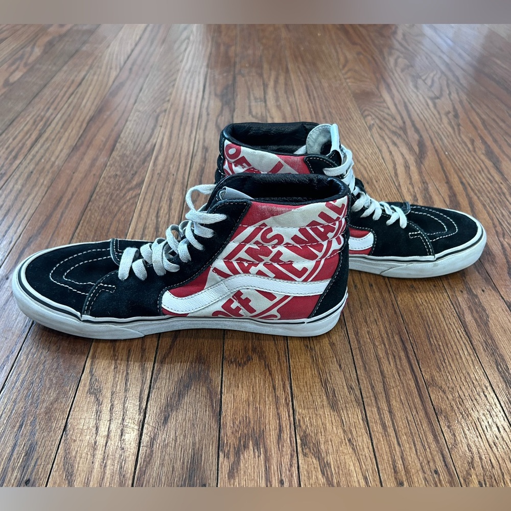 Vans High-Top Sneakers Black and Red - Womens 9